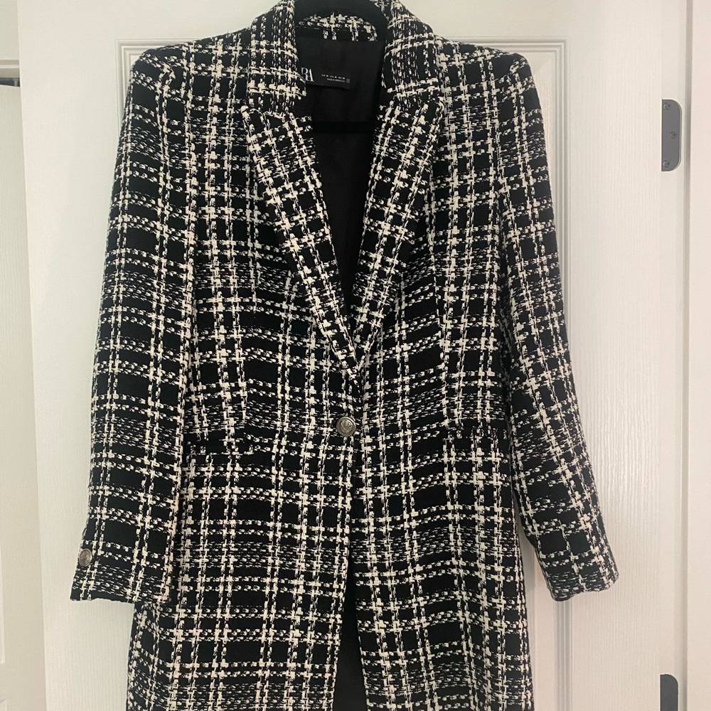 Nwot Zara black and white structured blazer jacket medium